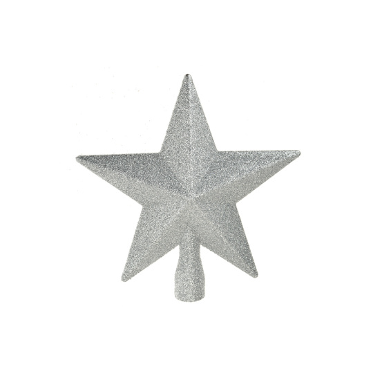Špice na stromeček (19cm) - Hvězda, stříbrná