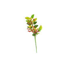 Dekorační květina s bobulemi krémová - Zápich 32cm