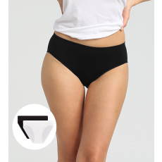 DIM SEAMLESS MAXI BRIEF 2x - Dámské bezešvé kalhotky 2 ks - černá - bílá