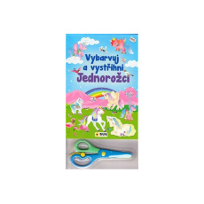 Vybarvuj a Vystřihni Jednorožci - modrá Vybarvuj a Vystřihni Jednorožci - modrá