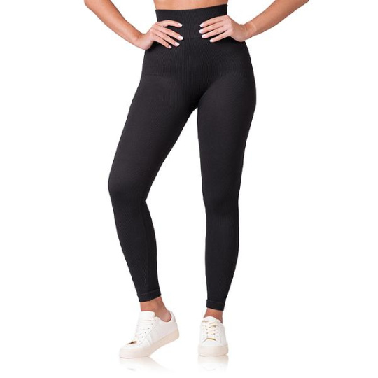 RIB OPTIC LEGGINGS - Dámské módní legíny - černá