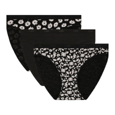 DIM LES POCKETS COTTON SLIP 3x - Dámské bavlněné kalhotky 3 ks - černá - bílá DIM LES POCKETS COTTON SLIP 3x - Dámské bavlněné kalhotky 3 ks - černá - bílá