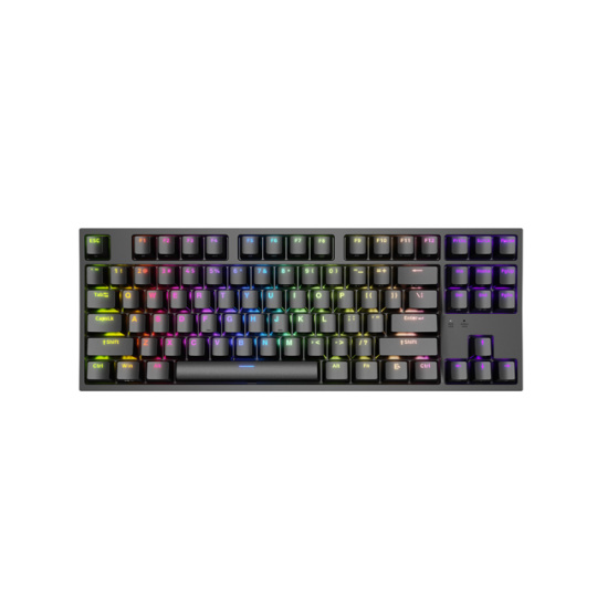 Genesis herní mechanická klávesnice THOR 404/RGB/Gateron Yellow Pro/Drátová USB/US layout/Černá