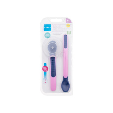 MAM Heat Sensitive Spoons & Cover 6m+ Pink