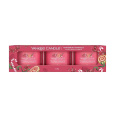 svíčka vonná sklo PEPPERMINT PINWHEELS 37g (hoří 3x7-10hod) (3ks)