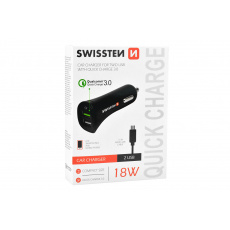 Nabíječka mobilů do auta SWISSTEN 2USB, Micro-USB - 18W