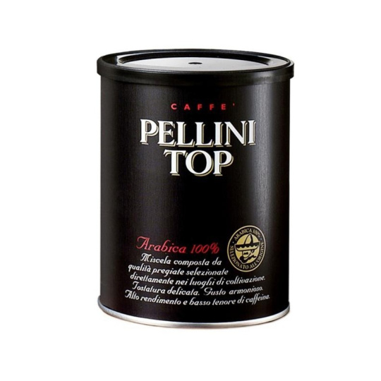 Pellini TOP 100% Arabica - v plechové dóze mletá káva 250 g