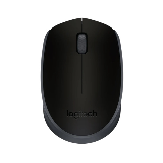 Logitech M171/Cestovní/Optická/1 000 DPI/Bezdrátová USB/Černá-šedá