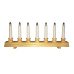svícen vánoční 7 svíček LED,teplá BÍ,dřev.přír.42,5x21,5x5cm,2xtuž.AA baterie