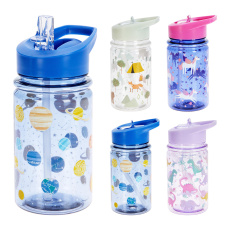 láhev na pití 450ml dětská s brčkem PH mix barev, mix dekorů láhev na pití 450ml dětská s brčkem PH mix barev, mix dekorů