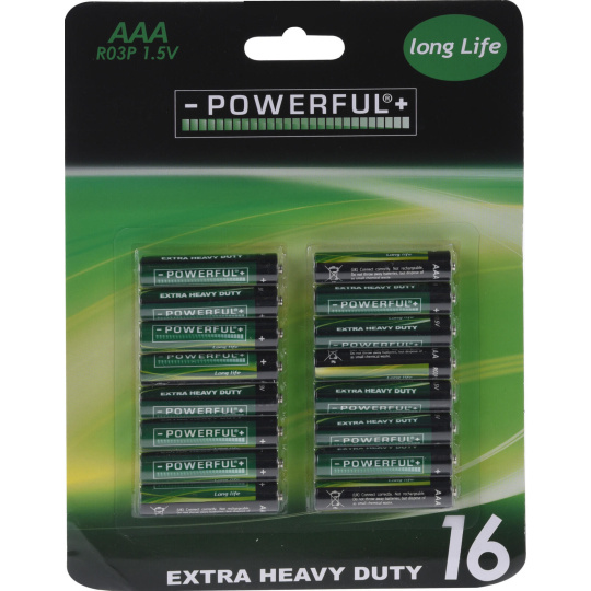 baterie EXTRA HEAVY DUTY AAA (16ks)