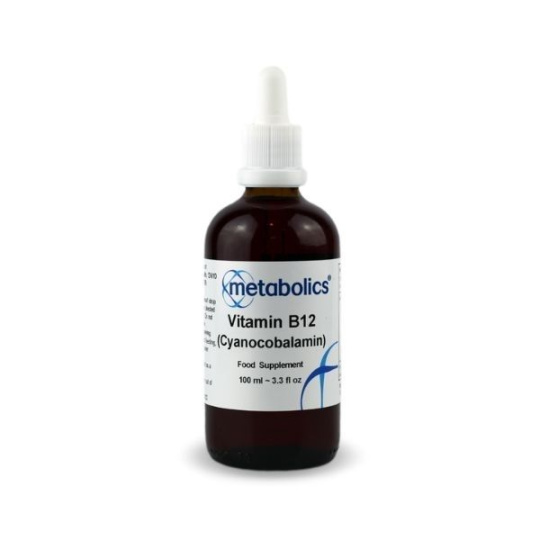 Metabolics Tekutý vitamín B12 (Cyanocobalamin), vegan kapky 100 ml>