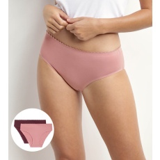 DIM BODY TOUCH MIDI BRIEF 2x - Dámské kalhotky 2 ks - fialová - světle růžová