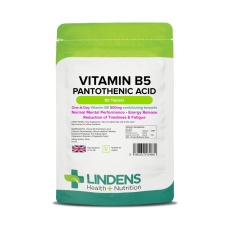 LINDENS Health + Nutrition Vitamín B5 – Kyselina pantotenová 500 mg, 90 tablet> LINDENS Health + Nutrition Vitamín B5 – Kyselina pantotenová 500 mg, 90 tablet>