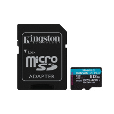 Kingston Canvas Go Plus A2/Micro SDXC/512GB/UHS-I U3 / Class 10/+ Adaptér Kingston Canvas Go Plus A2/Micro SDXC/512GB/UHS-I U3 / Class 10/+ Adaptér