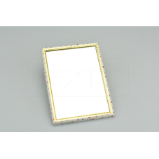 Zrcátko na pověšení na zeď (15x11cm) - Bílý rámeček s hvězdama