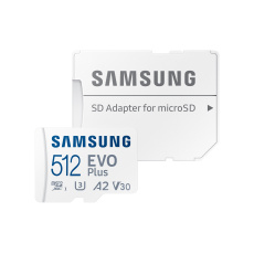 Samsung EVO Plus/micro SDXC/512GB/UHS-I U3 / Class 10/+ Adaptér/Bílá