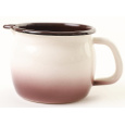 hrnek baněný smalt s výlevkou pr.10cm 0,8l CAPUCCINO
