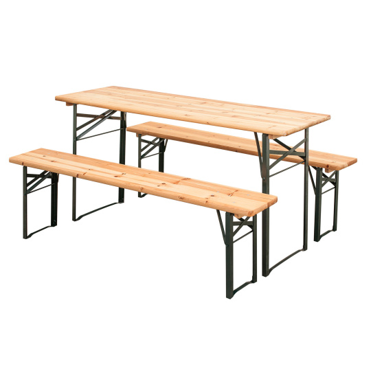 set zahradní pivní 200cm kov/dřevo