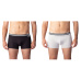 COTTON STRETCH BOXER 2x - Dvojbalení bavlněných boxerek - černá - šedá