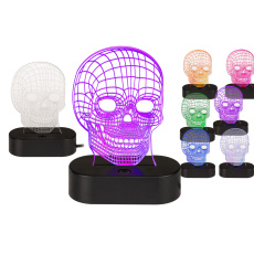 3D LED lampa lebka měnící barvy