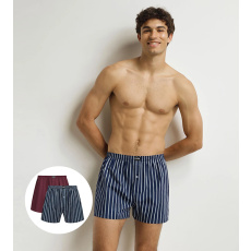 DIM COTTON STRETCH LOOSE BOXER 2x - Pánské volné boxerky 2 ks - tmavě červená - tmavě modrá DIM COTTON STRETCH LOOSE BOXER 2x - Pánské volné boxerky 2 ks - tmavě červená - tmavě modrá