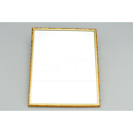 Zrcátko na pověšení na zeď (24.5x19.5cm) - Třpytivý zlatý rámeček