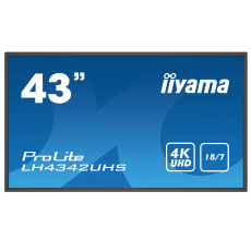 43'' iiyama LH4342UHS-B3: IPS, 4K UHD, 500cd/m2, 18/7, LAN, Android 8.0, černý