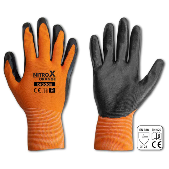 rukavice NITROX ORANGE nitril 8