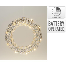 dekorace VĚNEC 30cm LED STŘ s časovačem dekorace VĚNEC 30cm LED STŘ s časovačem