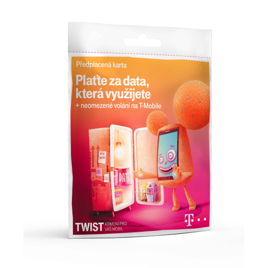 T-Mobile Plaťte za data která využijete + neomezené volání, 200kč kredit