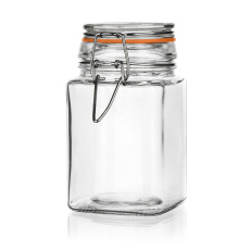 dóza hermetická 260ml, hranatá, skl. s patentním uzávěrem LINA dóza hermetická 260ml, hranatá, skl. s patentním uzávěrem LINA