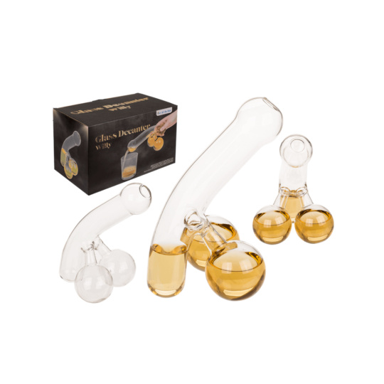 Skleněná karafa ve tvaru penisu - Willy Decanter, 400 ml