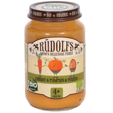 Rudolfs BIO Příkrm mrkev, dýně a brambory 190 g Rudolfs BIO Příkrm mrkev, dýně a brambory 190 g