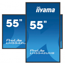 55'' iiyama LH5542UHS-B3: IPS, 4K UHD, 500cd/m2, 18/7, LAN, Android 8.0, černý