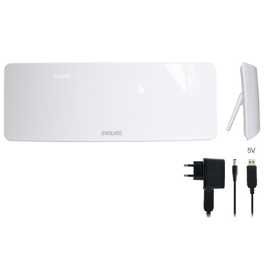 EVOLVEO Xany 1, 230/5V, aktivní pokojová anténa DAB+/DVB-T2, filtr LTE,4G,5G
