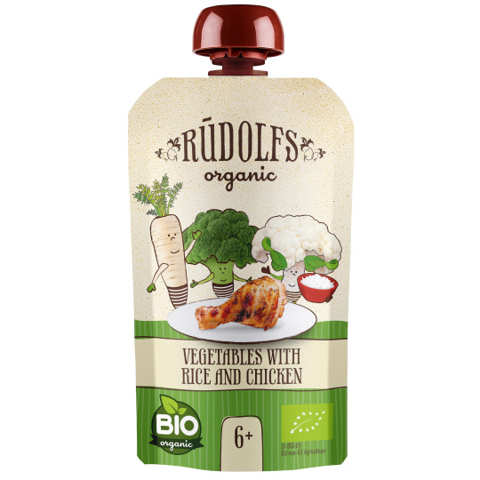 Rudolfs BIO kapsička Zelenina, rýže, kuřecí maso 110 g