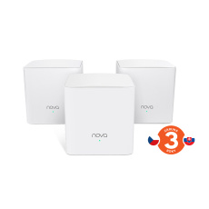 Tenda Nova MW5s (3-pack) WiFi AC1200 Mesh system Dual Band, 2x GLAN/GWAN,ostatní LAN,SMART CZ app.
