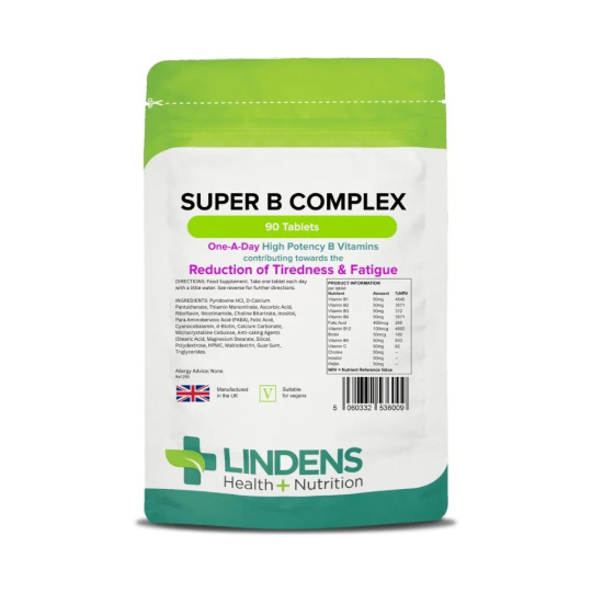 LINDENS Health + Nutrition Super Vitamin B Complex, 90 tablet>