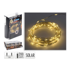 osvětlení vánoční solární 10m 200LED teplá BÍ, drát osvětlení vánoční solární 10m 200LED teplá BÍ, drát