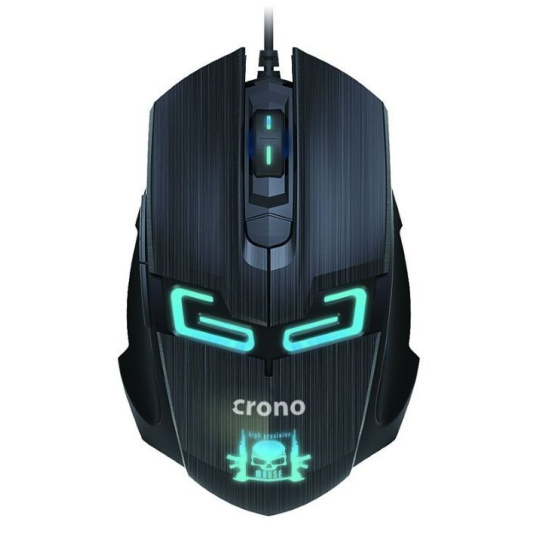 Crono CM647/Herní/Optická/Drátová USB/Černá-modrá