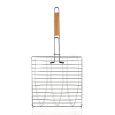 opékač na 3 ryby 58x25x7cm BBQ, dřev. rukojeť