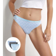 DIM LES POCKETS COTTON SLIP 3x - Dámské bavlněné kalhotky 3 ks - černá - světle modrá - bílá