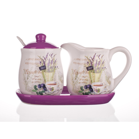 mlékovka + cukřenka LAVENDER keramická