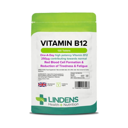LINDENS Health + Nutrition Vitamín B12 (Kyanokobalamin) 250 µg, 120 tablet>
