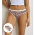 DIM LES POCKETS COTTON SLIP 3x - Dámské bavlněné kalhotky 3 ks - světle hnědá - smetanová