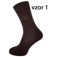 Pánské ponožky 5074 tmavě hnědé vzor 1