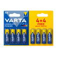 baterie tužková AA LR6 (4+4ks) alkalická Longlife Power VARTA