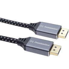 PremiumCord DisplayPort 1.4 přípojný kabel, kovové a zlacené konektory, 2m