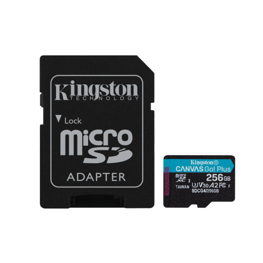 Kingston Canvas Go Plus A2/Micro SDXC/256GB/UHS-I U3 / Class 10/+ Adaptér